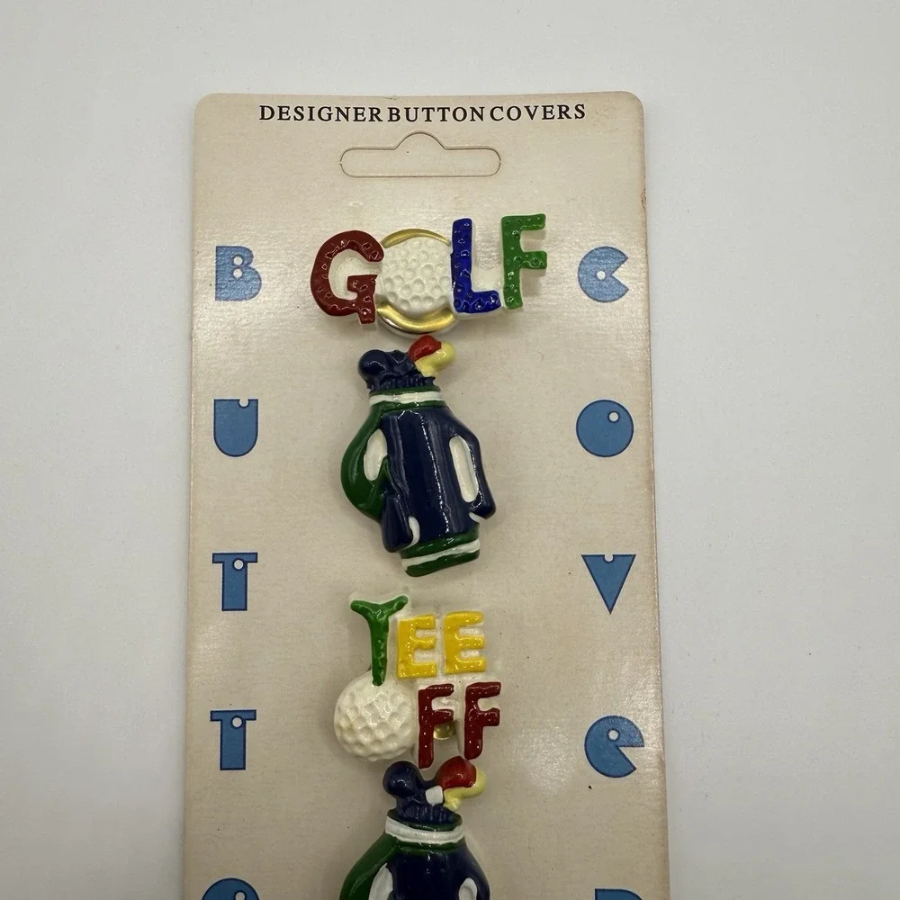 Vintage Pen-Reed Golf Motif Designer Button Covers Set of 5‎ Carmel CA Original